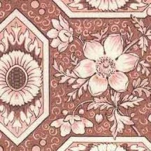 Red Geometric Tiled Floral Varese Italian Paper